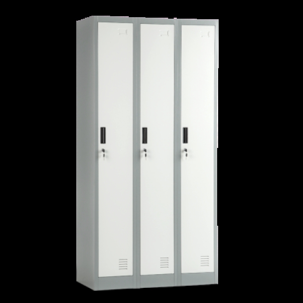 Метален шкаф CR-1242 J LUX - сив / тъмносив