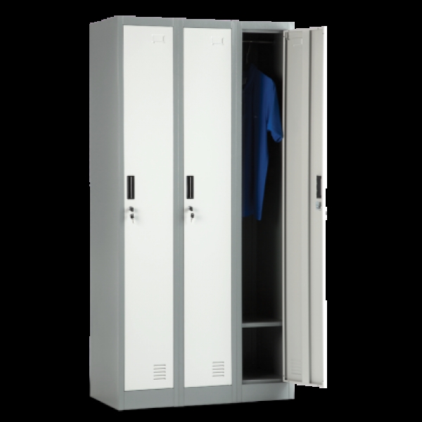 Метален шкаф CR-1242 J LUX - сив / тъмносив-1