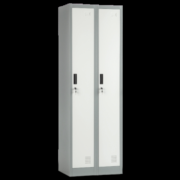 Метален шкаф Carmen CR-1242-2 J LUX - сив / тъмносив