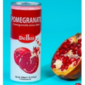 Безалкохолна напитка Dellos Нар с парченца плод, 240 ml кен