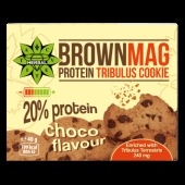 BrownMag протеинова бисквитка с какаови парченца и трибулус 40 гр. - 20% протеин, без захар