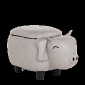 Детска табуретка с ракла - сиво прасе