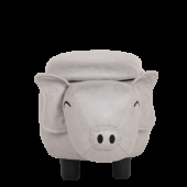 Детска табуретка с ракла - сиво прасе