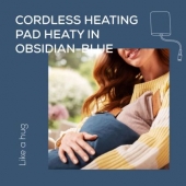 Термоподложка Beurer HK 77 Heaty obsidian-blue; lithium-ion battery; Soft velvet cushion cover machine-washable at 30°C; 3 temperature settings; Fast heating; BSS; 45(L)x45(W) cm