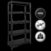 Метален стелаж HARD 180x90x40 см, до 130 кг на рафт  - черен