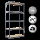 Метален стелаж STAR 180х75х35 см, до 275 кг на рафт - сив