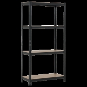 Метален стелаж Carmen CR-1015 - 180х90х40 см, до 175 кг на рафт - черен