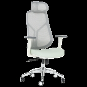 Ергономичен стол Carmen 7901 W еко кожа - сив-светлозелен