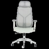 Ергономичен стол Carmen 7901 W еко кожа - сив-светлозелен