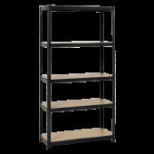 Метален стелаж Carmen CR-1027, 192x100x40 см, до 65 кг на рафт - черен