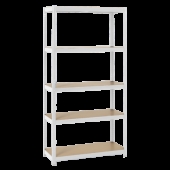 Метален стелаж Carmen CR-1027, 192x100x40 см, до 65 кг на рафт - бял