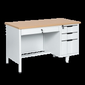 Метално бюро Carmen CR-1310 K - сиво / бук