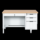 Метално бюро Carmen CR-1310 K - сиво / бук