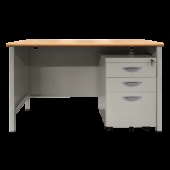 Метално бюро Carmen CR-1320 L - сиво / бук