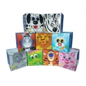 Козметични кърпи в кутия Санитекс Животни 100% целулоза, еднопластови 100 бр. в кутия Бели