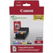 Консумативи за принтери Консуматив Canon CLI-551XL C/M/Y/BK Photo Value Pack