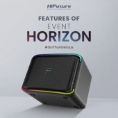 Тонколони HiFuture Event Horizon Black, 3-Way Speaker System, 100W Output, Built-in DynaBoost Bass Technology, Built-in DC12V Non-Stop Playing Power Socket, Enable Karaoke Dancing Light, Up to 8 Hours Playtime, Bluetooth 5.3, Pair to Play (TWS Mode)