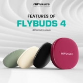 In-ear Слушалки HiFuture FlyBuds 4 ANC Black, Active Noise Cancelling, 4 MICS ENC, Wireless 5.4, Up to 10 Hours Battery Life by one charge, IPX5, Ultra Bass, Up to 35 Hours Battery Life Combined