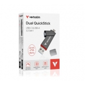 Твърд диск Verbatim Dual QuickStick USB-C & USB-A USB 3.2 Gen 1 512GB