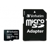 Памет Verbatim Premium micro SDHC 32GB Class 10 (Incl. Adaptor)