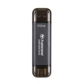 Твърд диск Transcend 512GB, External SSD, ESD310C, USB 10Gbps, Type C/A, Black
