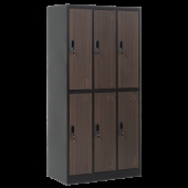 Метален шкаф Carmen CR-1243 J - черен-орех