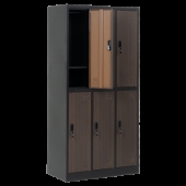 Метален шкаф Carmen CR-1243 J - черен-орех