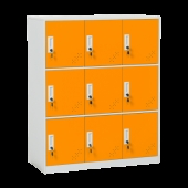 Метален шкаф Carmen CR-1298 J - бял / оранжев