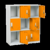 Метален шкаф Carmen CR-1298 J - бял / оранжев