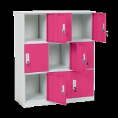 Метален шкаф Carmen CR-1298 J - бял / розов