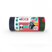 Торби за смет viGO! с ластик,  60 L, 54х62 cm, 8 бр., Черен
