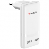 Зарядно устройство Verbatim Fold 'n' Go GaN Charger 65W EU plug White