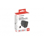 Зарядно устройство Verbatim Essentials GaN Charger 65W EU plug Black