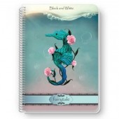 Тетрадка Black&White Fairytale Mix Ламинирани корици, спирала, офсет, 2 теми, А4 80 л. с редове