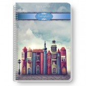 Тетрадка Black&White Fairytale Mix Ламинирани корици, спирала, офсет, 2 теми, А4 80 л. с редове