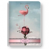 Тетрадка Black&White Fairytale Mix Ламинирани корици, спирала, офсет, 2 теми, А4 80 л. с редове