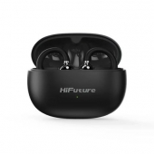 Слушалки HiFuture FlexClip Black, Open Ear Comfort, Bluetooth 5.4, 4 Mics ENC Calling System, Playtime up to 30 Hours, IPX5 Waterproof, 12mm Driver Bass Boost