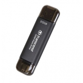 Твърд диск Transcend 512GB, External SSD, ESD310C, USB 10Gbps, Type C/A, Black