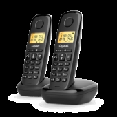 Безжичен DECT телефон Gigaset BASIC 100 DUO - черен