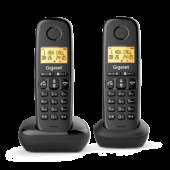 Безжичен DECT телефон Gigaset BASIC 100 DUO - черен