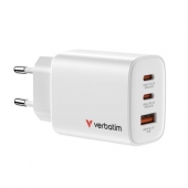Зарядно устройство Verbatim Essentials GaN Charger 65W EU plug White