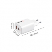 Зарядно устройство Verbatim Essentials GaN Charger 65W EU plug White